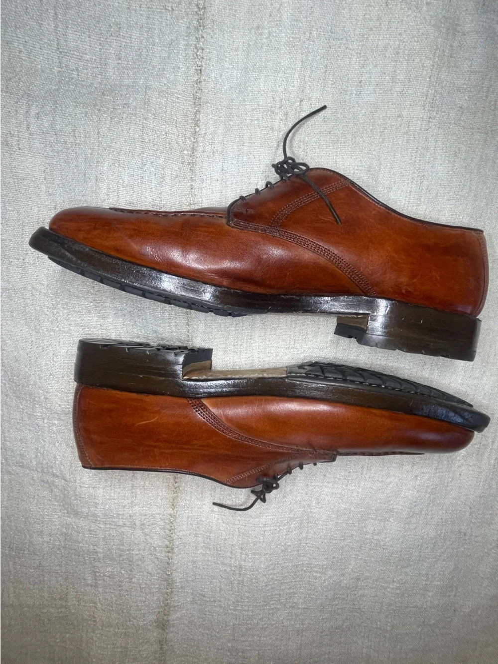 Allen Edmonds Dellwood Brown Split Toe Derby Dress Shoes 11D Leather Vibram Sole